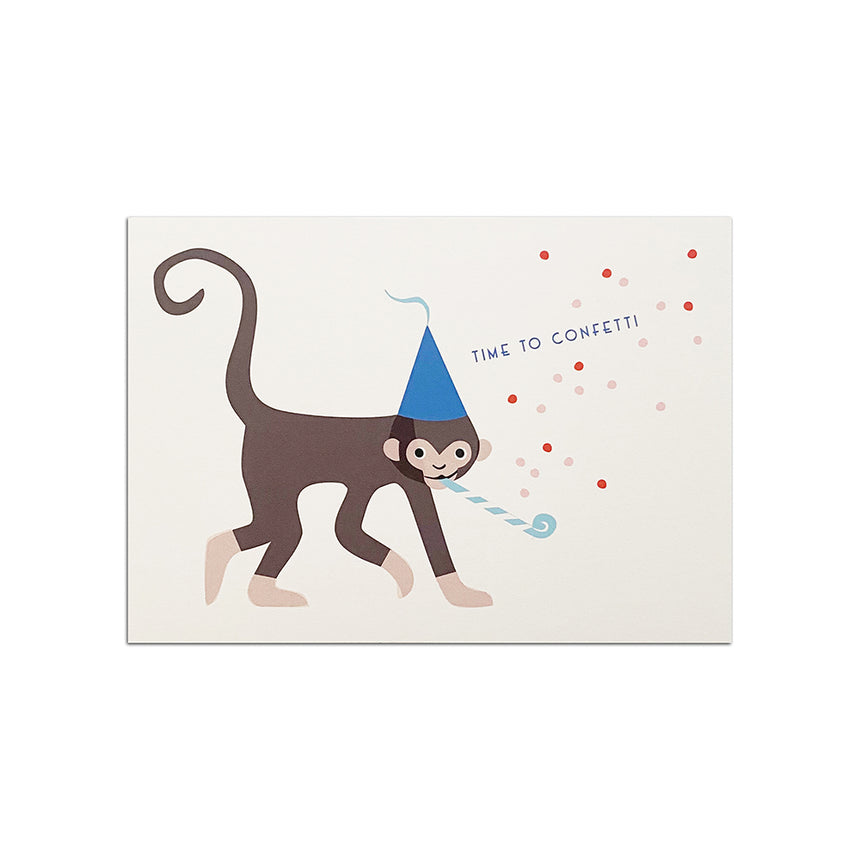 Monkey + Confetti Postcard